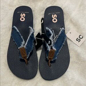 SO Blue and Brown Casual Sandals